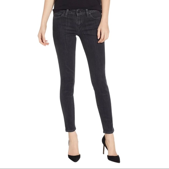 HUDSON Los Angeles 31 Krista super skinny blue jeans denim whiskered faded